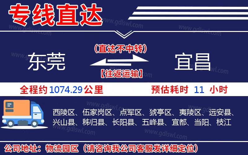 東莞到宜昌物流公司