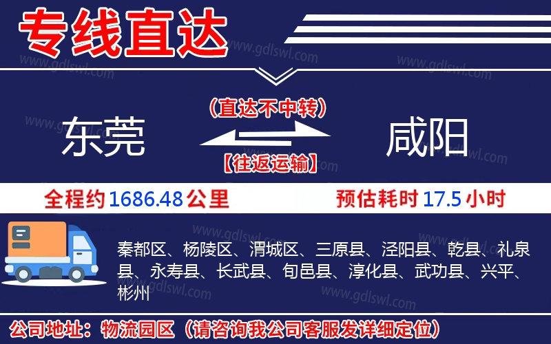 東莞到咸陽(yáng)物流公司