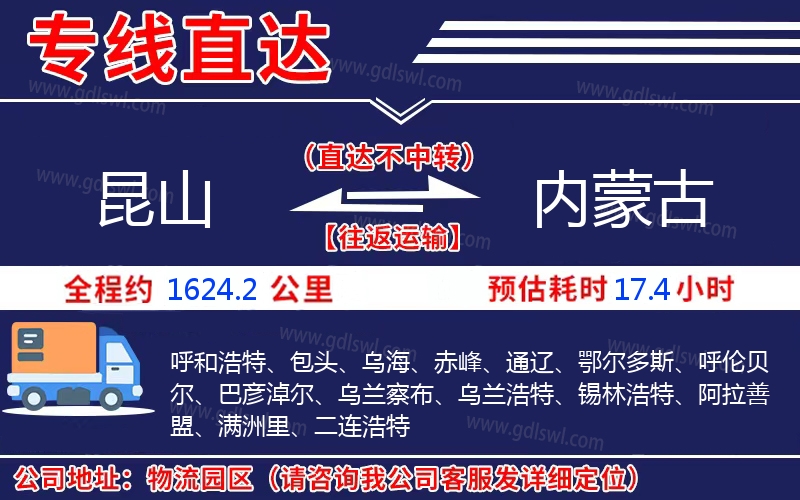 昆山到內(nèi)蒙古物流公司