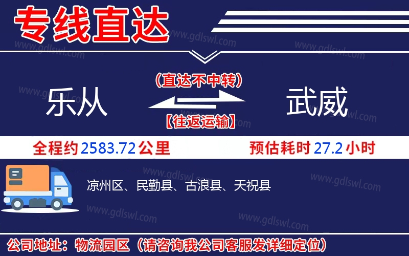 樂從到武威物流公司