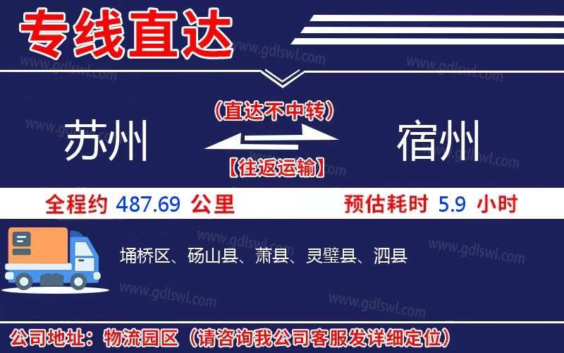 蘇州到宿州物流公司
