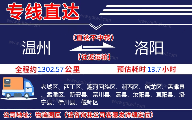 溫州到洛陽(yáng)物流公司