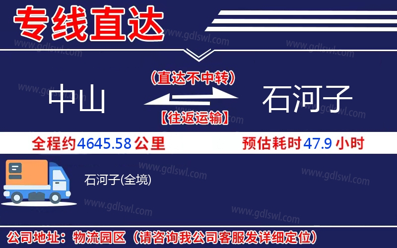 中山到石河子物流公司